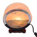 Himalayan Salt Lamp Round with Gold Sand Decora...