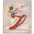 VINTAGE ' CHRISTMAS ' card 1950 s Christmas Bells