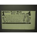 1917 Three-in-One Oil Ad - 1 Razor Does Work of 4