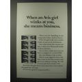 1967 Avis Rent a Car Ad - When an Avis girl winks at you, she means business