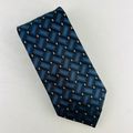 J Ferrar Dress Design Necktie Tie Silk Blue Bla...