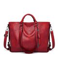 Women Trendy Vegan Leather Hobo Handbags Red
