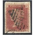 1858 SG43 1d Red Plate 159 Good/Fine Used "FC".