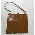Vintage Golden Tan Real Leather Handbag