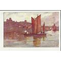 Yorkshire WHITBY Fishing Boats Tuck Oilette Pos...
