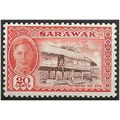 Sarawak 1950 SG180 20c Purple-Brown & Red-Orang...