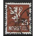 NORWAY 1937 NEW LION 25 ORE BROWN SG 289 FINE USED