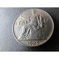 1923 ITALY ONE LIRA R MINT MARK FREE POST. G