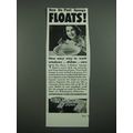 1938 Du Pont Sponge Ad - New Du Pont Sponge Floats