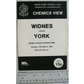 1980 programme Widnes v. York