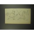 1956 Cartoon by Saul Steinberg - Fencing Lady J...