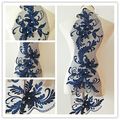 Embroidered Lace Beaded Applique Diamante Flora...
