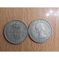 GB 1959 Elizabeth II English 1/- Shilling Coin