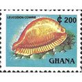 GHANA, MOLLUSC, Leucodon cowrie, blue 1991, 200...