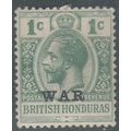 British Honduras 1916 1c green o/w TAX SG 114 L...