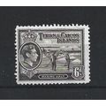 Turks&Caicos.SG201a 6d Raking Salt (Sepia).Moun...