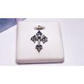 Estate .31ctw Natural Rd Diamond and Blue Sapph...