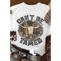 White Cant Be Tamed Western Steer Head Crew Nec...