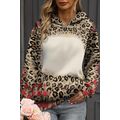 Brown Leopard Plaid Bleached Print Kangaroo Poc...