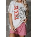 White TEXAS Cowboy Printed Western Fashion T Shirt