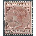 Ceylon 1883 SG146 2c Pale Brown Wmk Crown CA Fi...