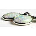 Created White Opal, 925 Sterling Silver Threade...