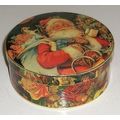 Decoupage Round Cardboard Gift Box with Victori...