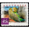 Australia 2001 Bird 45c Used P&S Stamp Budgerig...