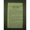 1902 Post Grape-Nuts Cereal Ad - True food alwa...