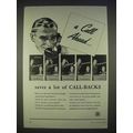 1940 Bell Telephone System Ad - A Call Ahead