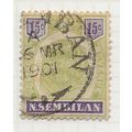 NEGRI SEMBILAN MALAYA 1896 15c TIGER HEAD USED ...