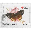 MAURITIUS 1991 STAMP EXHIBITION JAPAN BUTTERFLY...