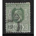 CEYLON 1904-5 EDVII 3c WMK MULTI-CROWN CA USED ...