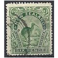 New Zealand 1894 SG254 6d Green Fine Used ..