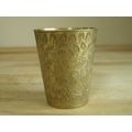 Vintage Indian Brass Leaf Pattern Drink / Spiri...