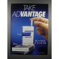 1989 Vantage Ultra Lights Cigarette Ad - Advantage