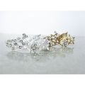 Silver or gold flower and leaf pearl crystal ha...