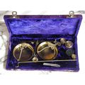 Scales Set with Brass Weights & Purple Velvet C...