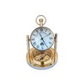 Solid Brass Clock with Compass 5""