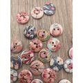 15mm Wooden Cute Flower Round Buttons For Cardi...