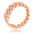 Rose Gold Plated Clear CZ Round Cut Flexible Ch...