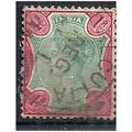 India 1892 SG106 1 Rupee Green & Aniline-Carmin...