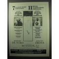 1987 The Mission Movie Ad - Robert De Niro & Je...