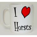 I Heart Horses Mug Can Personalise Funny Love R...