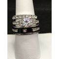 Rings Set His and Her Ring Band 3 pc Wedding En...