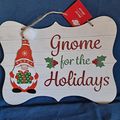 New CHRISTMAS WALL HANGING "Gnome For The Holid...