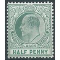 Lagos 1904 SG44 1/2d Dull Green & Green Mounted...