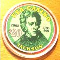 Andrew Jackson $20. Poker Chip Golf Ball Marker...