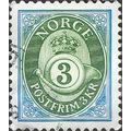 NORWAY, Posthorn, postfrim, green & blue 1992, 3Kr, #2