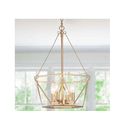 Uolfin Modern Gold Chandelier, 15.7 in. 4-Light...